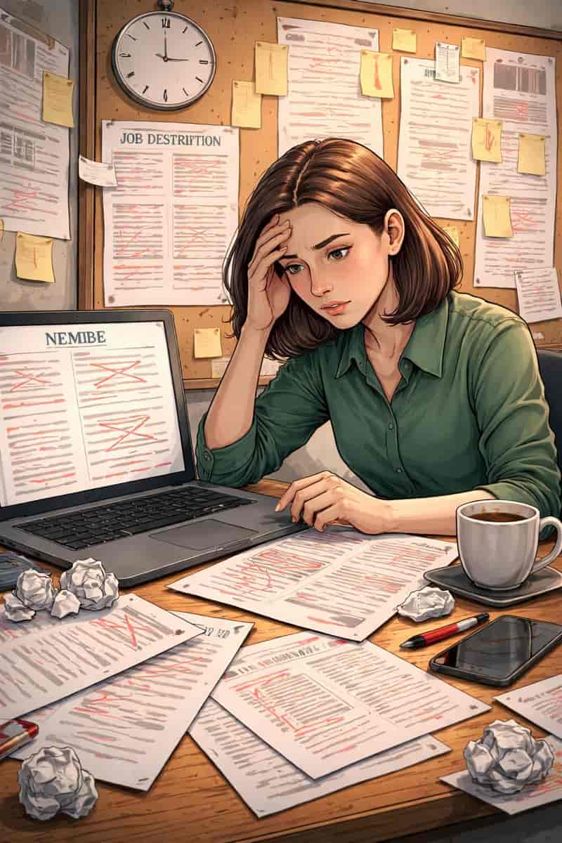 Person stressed over tailoring job applications